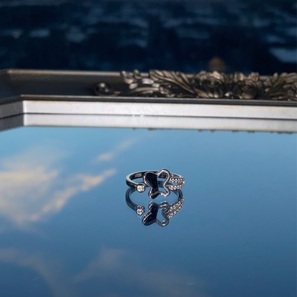 adjustable butterfly ring (sterling silver) - Picture 2 of 3